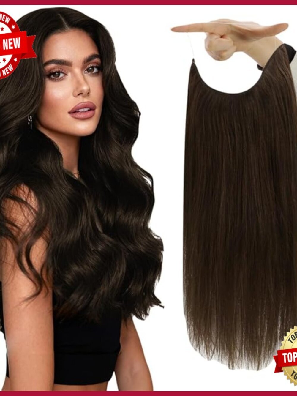 16 Inch Human Hair Extensions with Adjustable Wire Clip for Volume